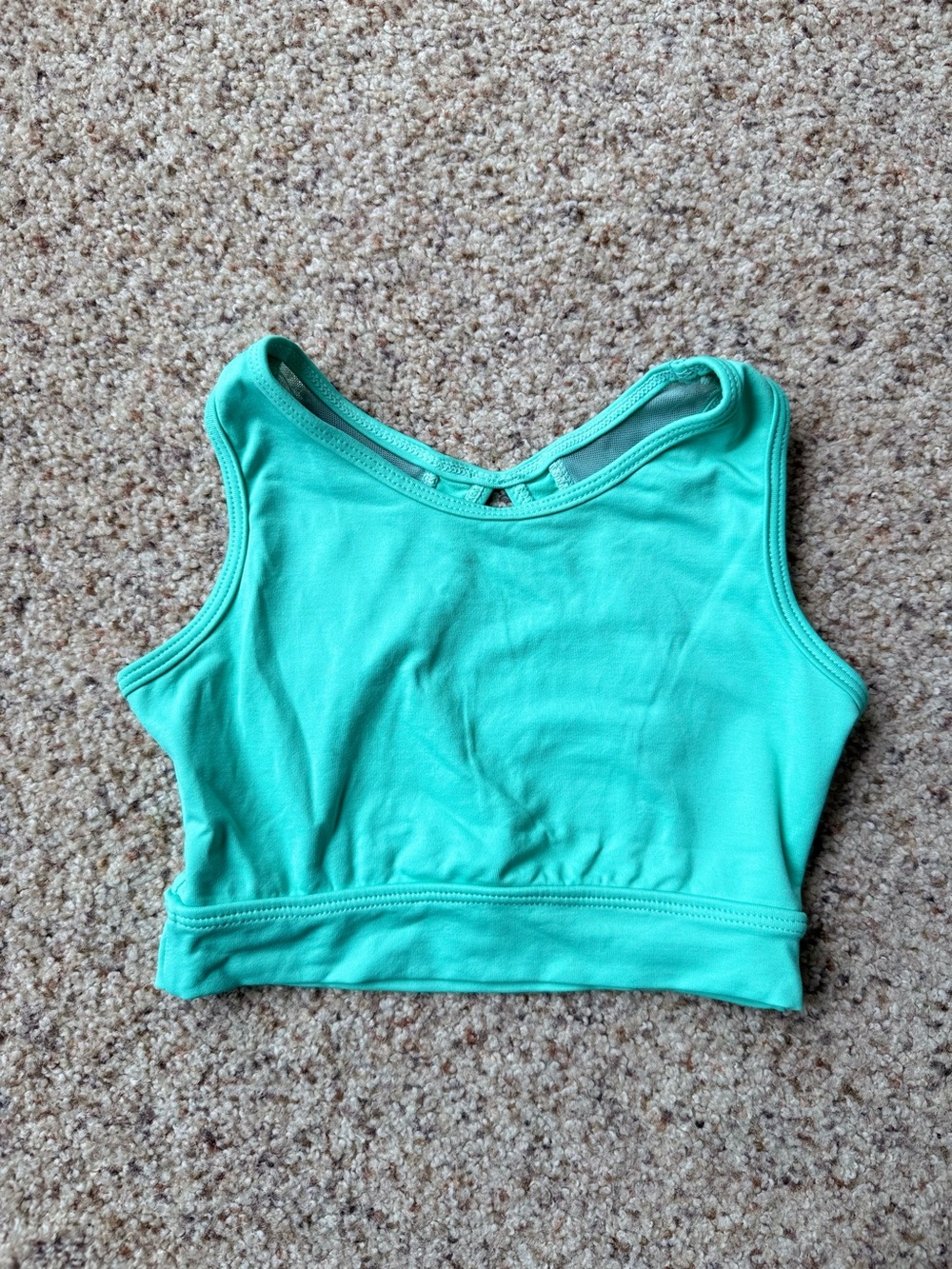 SO DANCA Girls' Mint Crop Tank Top - Soft Activewear
